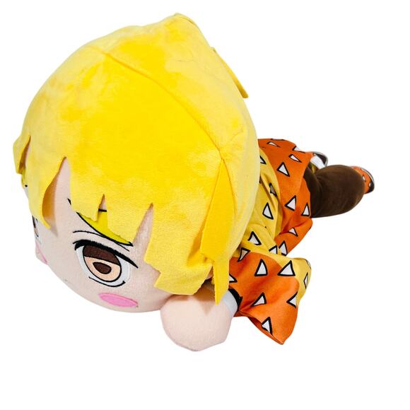 Demon Slayer Lay Down Plush Zenitsu Agatsuma Mega Jumbo Nesoberi Plush 40cm New - Picture 4 of 9